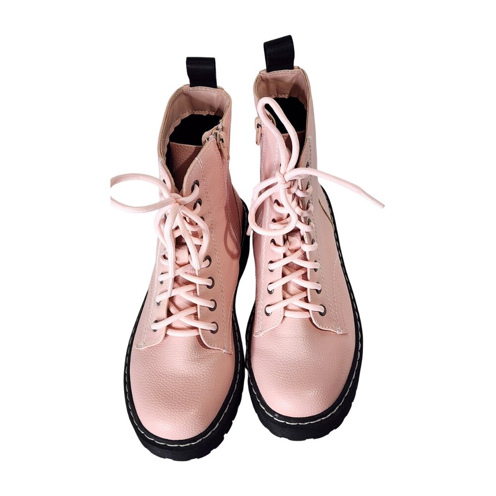 Pink Combat Boots by Mix No. 6   Size 6.5M   New  Never Worn - Picture 5 of 6